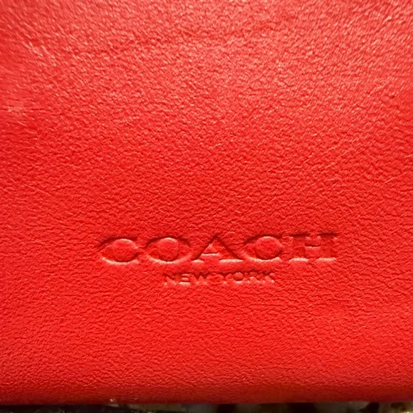 Coach x Disney Mickey on Bike Limited Edition Vibrant Red Leather Wristlet